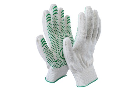 Перчатки ХБ с ПВХ-напылением "Точка" Люкс 13 кл (Минпромторг)